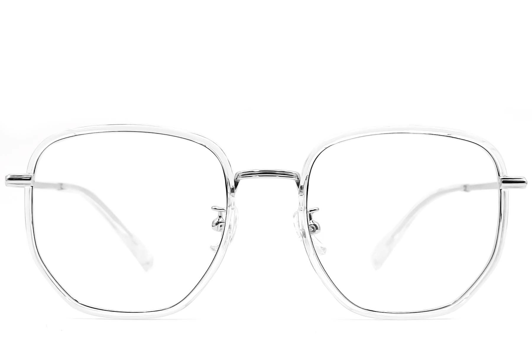 Gafas ovaladas transparentes de titanio #BS0406-0533