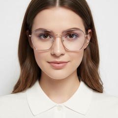 Geometric Pink Metal Glasses #BS0406-0566