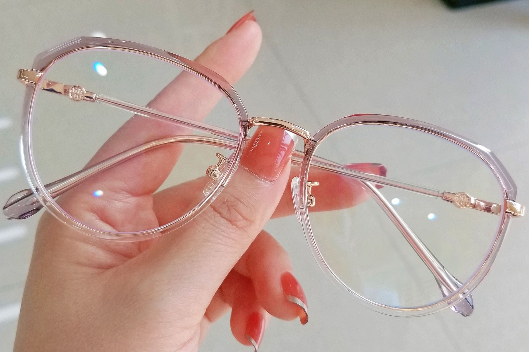 Oval Pink TR90 Glasses #BS0406-0576