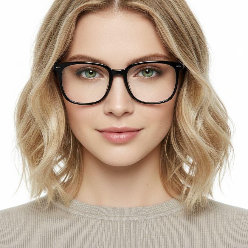 Lunettes rectangulaires noires TR90 #BS0406-0578