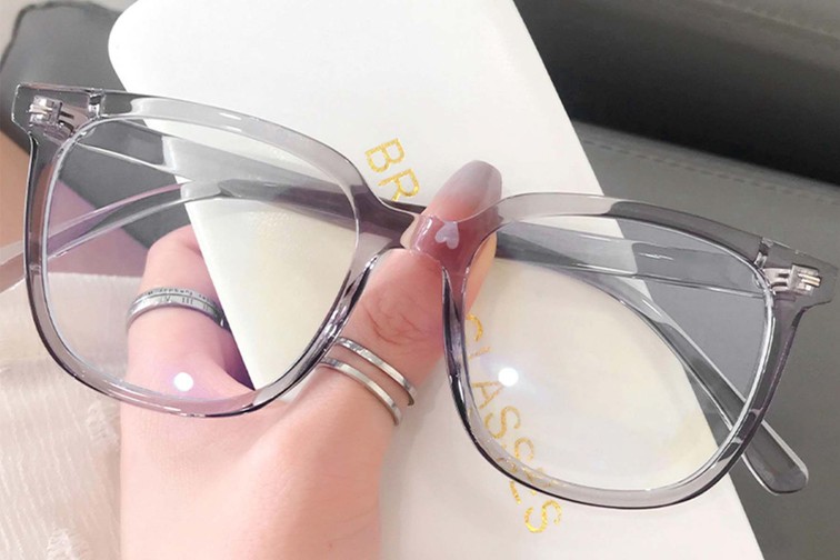 Rechteckige graue TR90-Brille #BS0406-0586