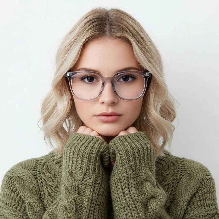Rechteckige graue TR90-Brille #BS0406-0586