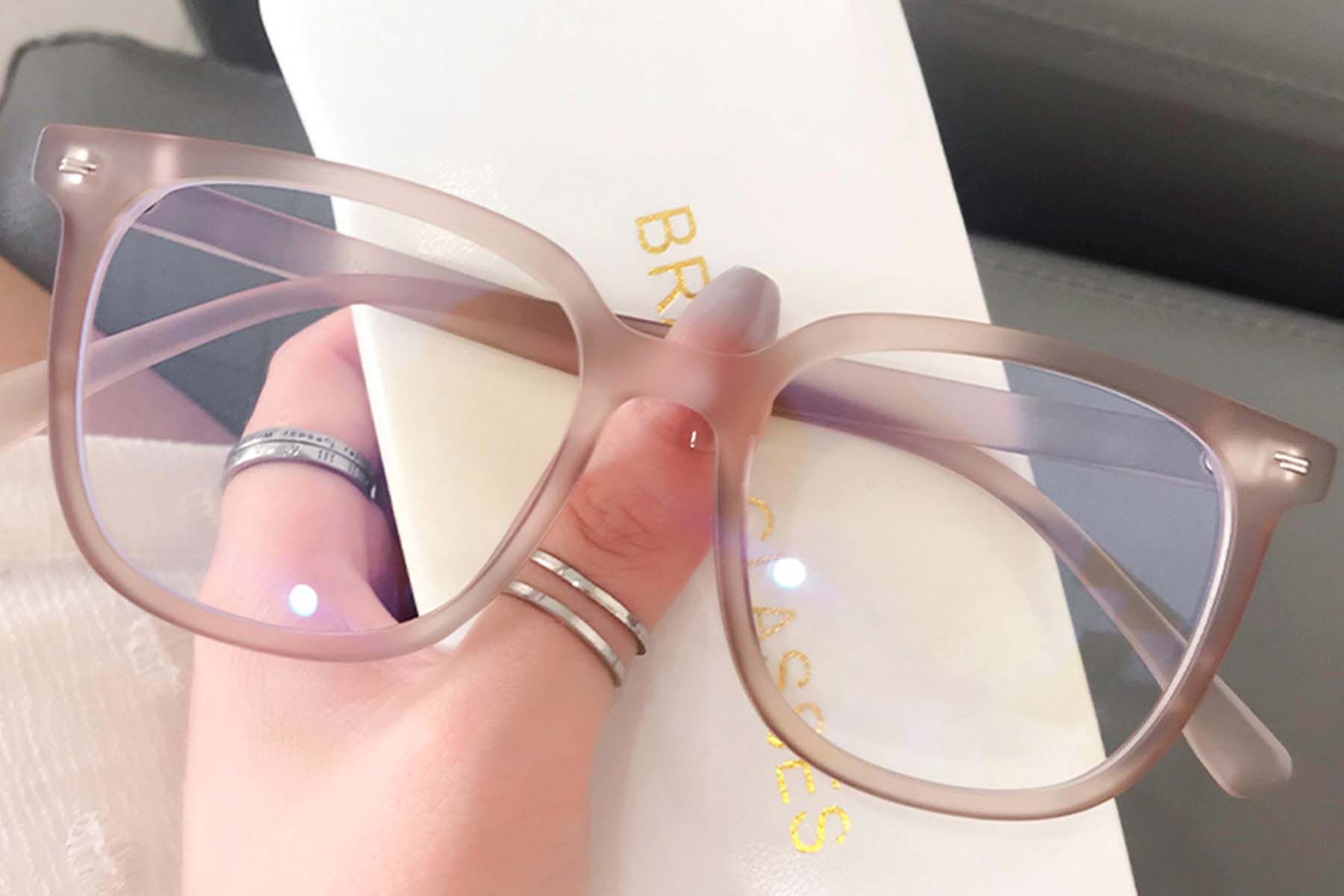 Gafas rectangulares TR90 rosas #BS0406-0587