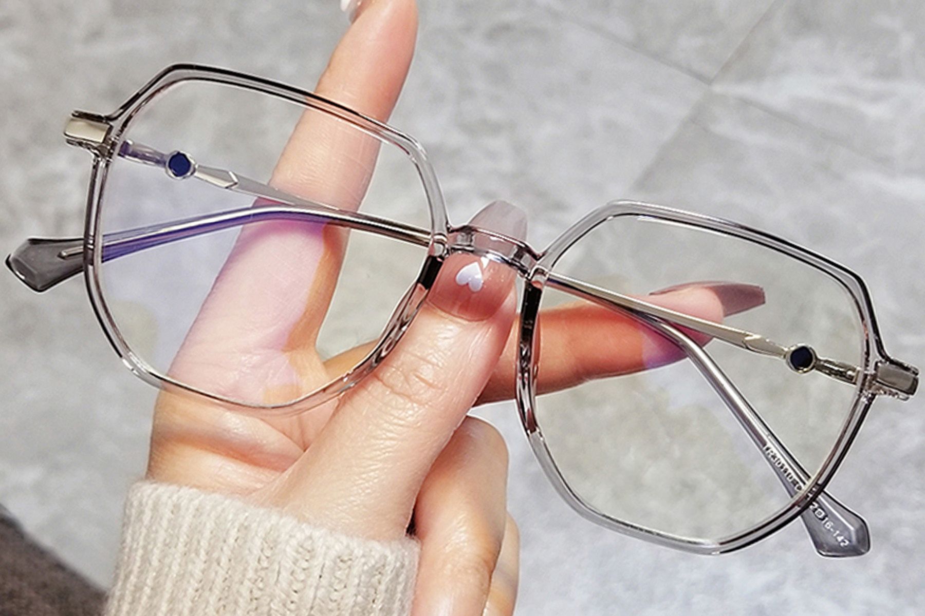 Geometric Grey TR90 Glasses #BS0406-0612