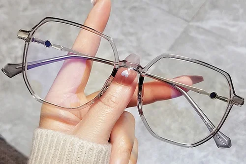 Lunettes géométriques grises TR90 #BS0406-0612
