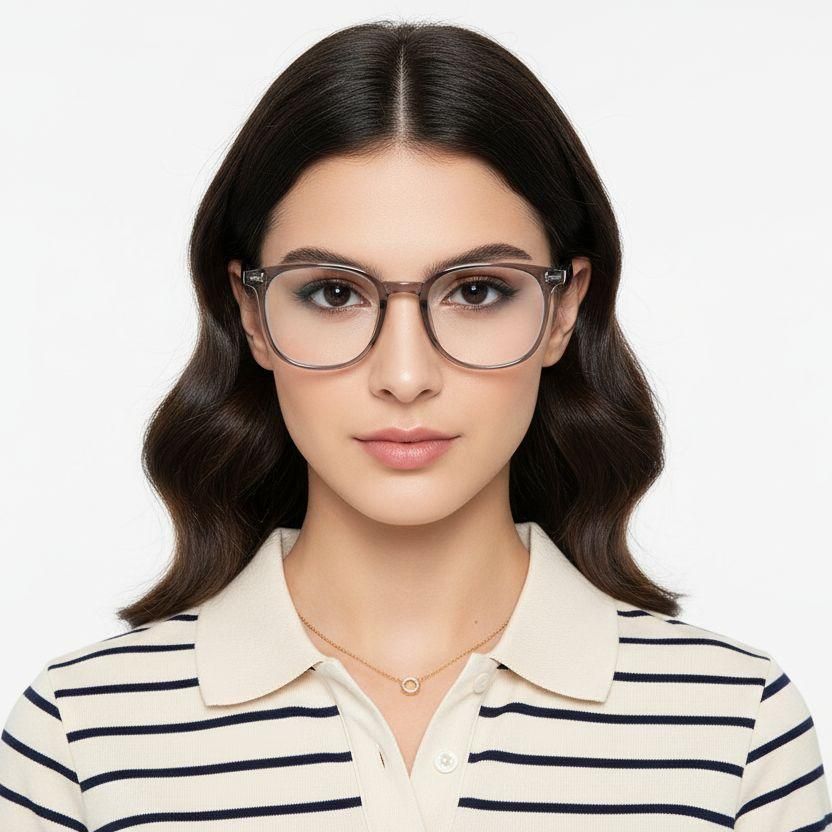 Lunettes ovales grises TR90 #BS0406-0630