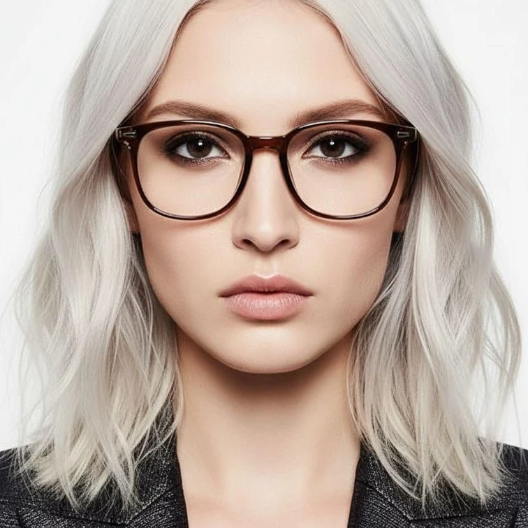 Ovale braune TR90-Brille #BS0406-0631