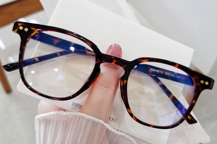 Gafas rectangulares de carey TR90 #BS0406-0633