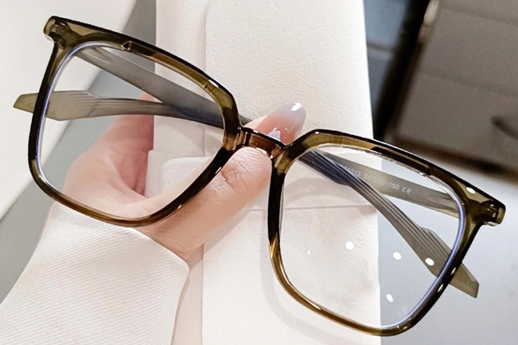 Lunettes rectangulaires vertes TR90 #BS0406-0649