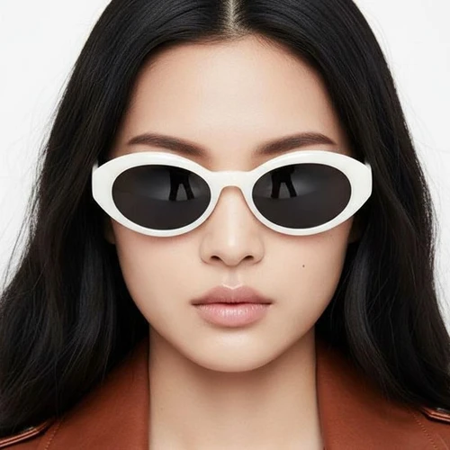 Gafas de sol ovaladas TR90 blancas #BS0406-0659