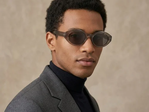Lunettes de soleil ovales marron TR90 #BS0406-0662