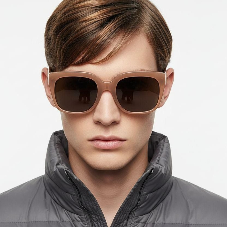 Rectangular Brown TR90 Sunglasses #BS0406-0664