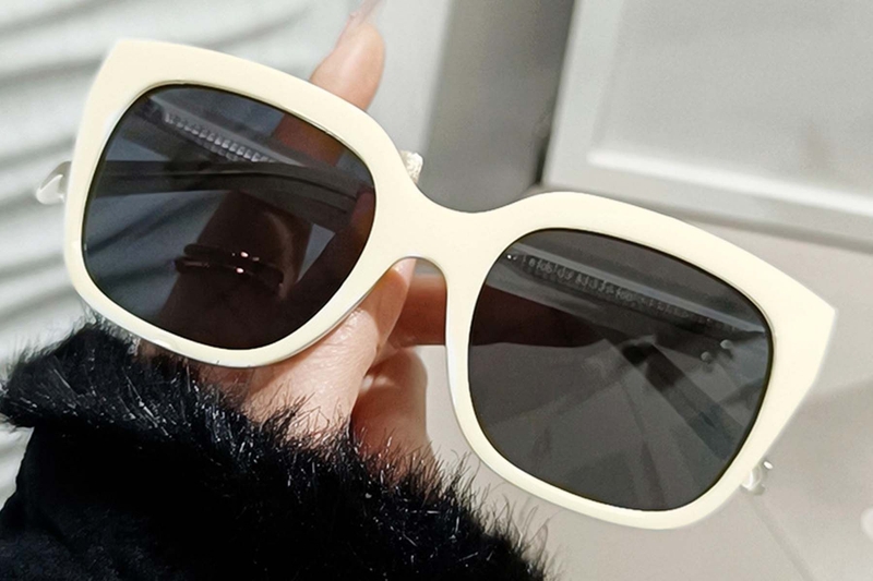 Rectangular White TR90 Sunglasses #BS0406-0665