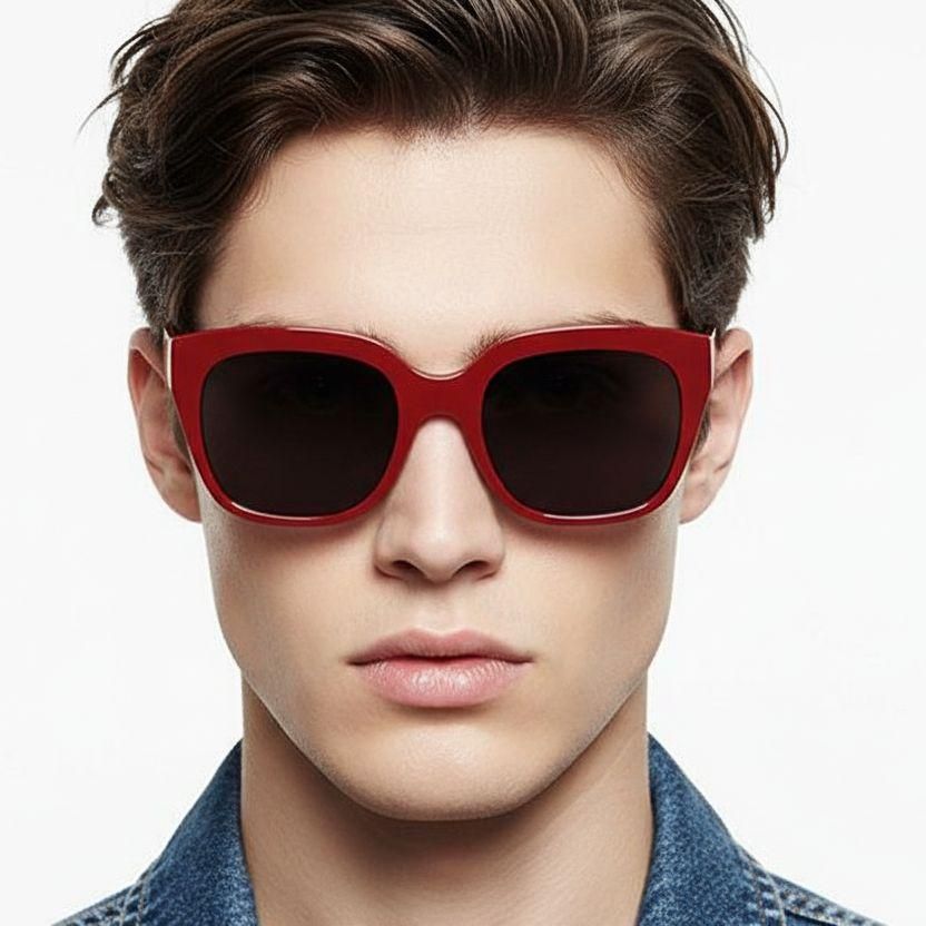 Rectangular Red TR90 Sunglasses #BS0406-0666