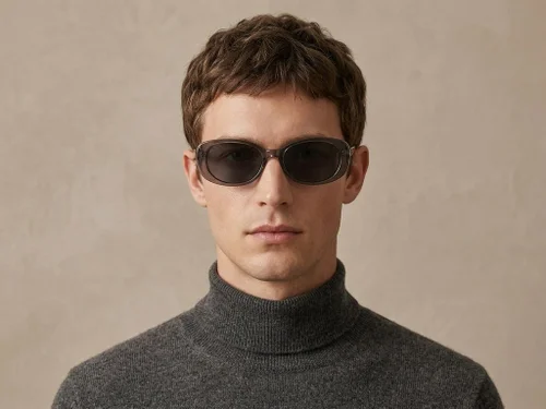 Lunettes de soleil ovales marron TR90 #BS0406-0668