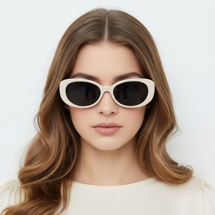 Oval White TR90 Sunglasses #BS0406-0669