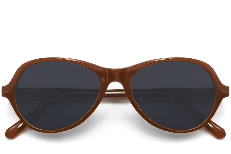 Lunettes de soleil ovales orange TR90 #BS0406-0683