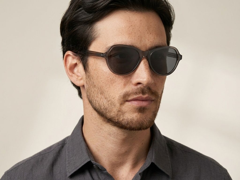 Oval Grey TR90 Sunglasses #BS0406-0684