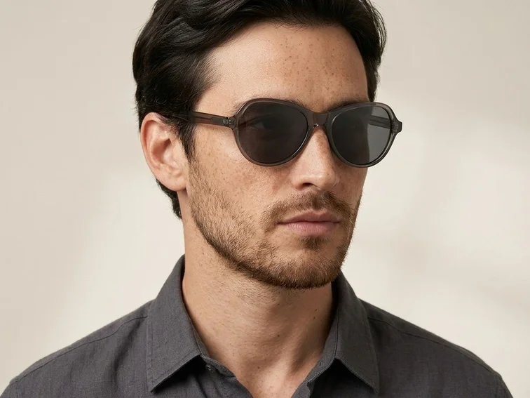 Oval Grey TR90 Sunglasses #BS0406-0684
