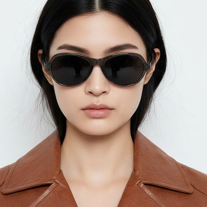 Oval Grey TR90 Sunglasses #BS0406-0684