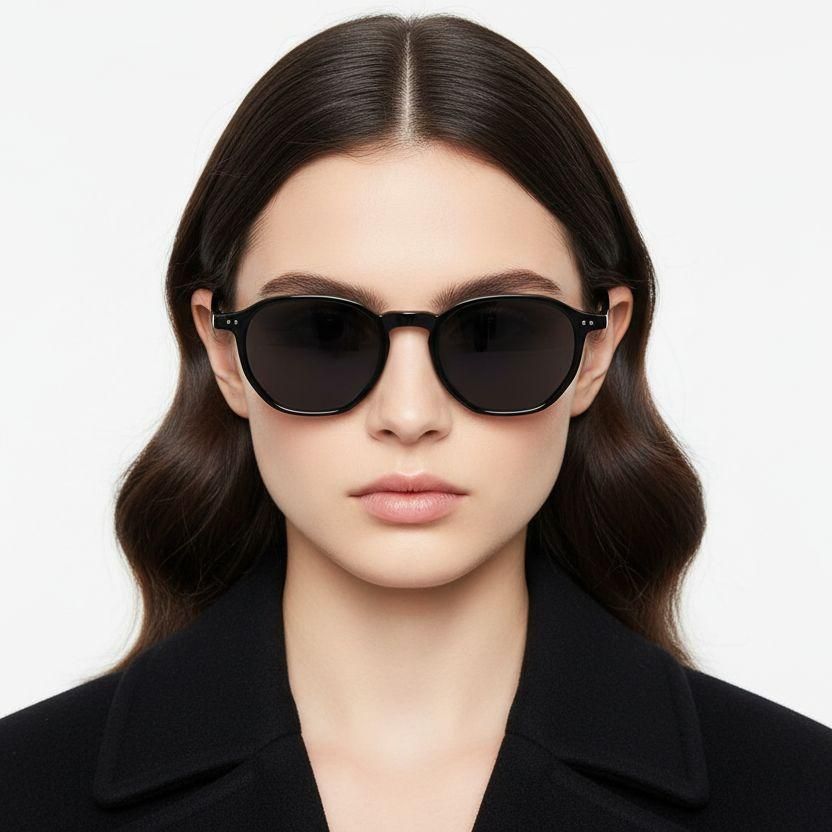 Geometric Black TR90 Sunglasses #BS0406-0686