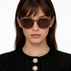 Geometric Brown TR90 Sunglasses #BS0406-0688