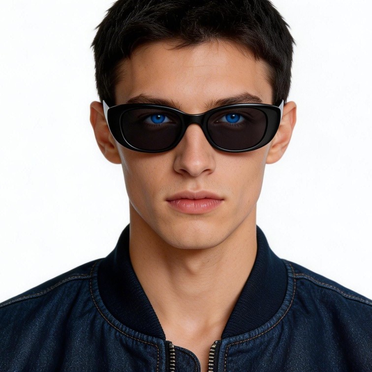 Gafas de sol ovaladas TR90 negras #BS0406-0691