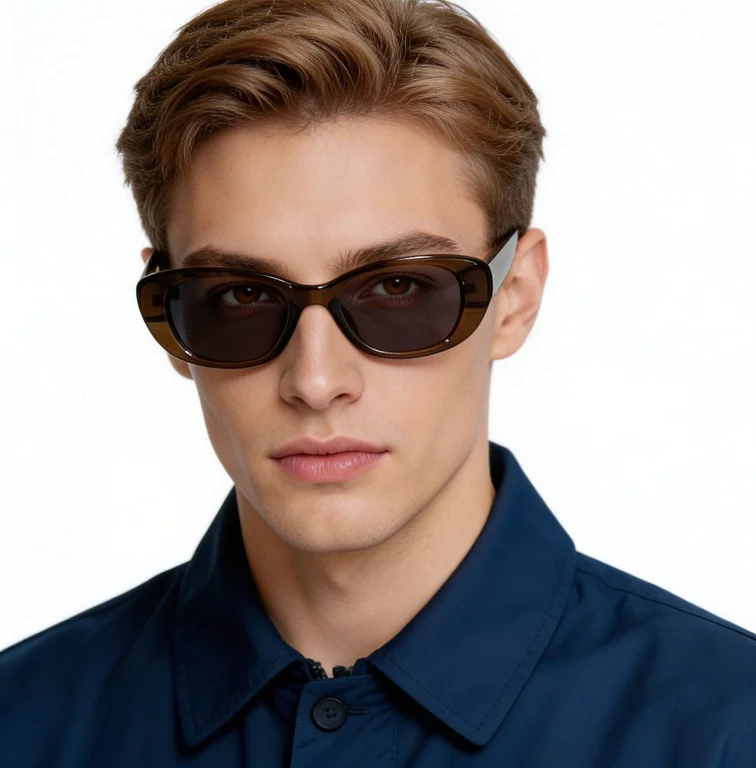 Gafas de sol ovaladas TR90 verdes #BS0406-0692