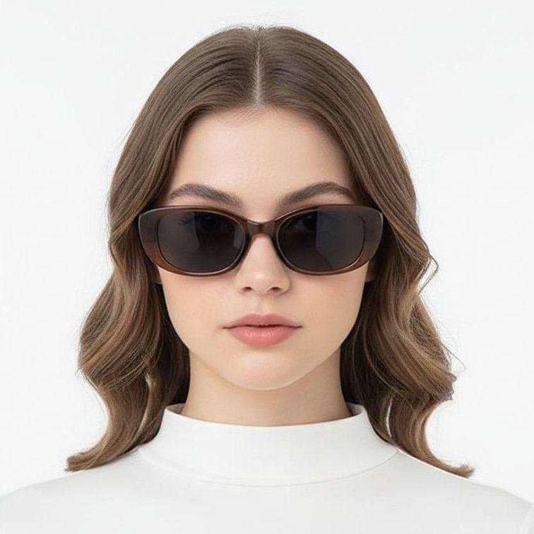 Oval Brown TR90 Sunglasses #BS0406-0693