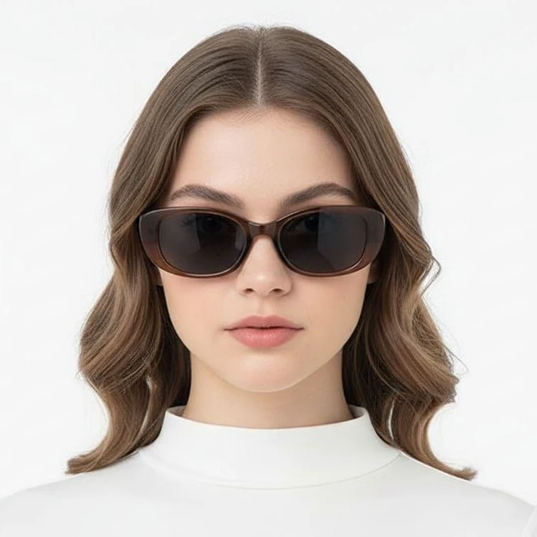 Gafas de sol ovaladas TR90 marrones #BS0406-0693