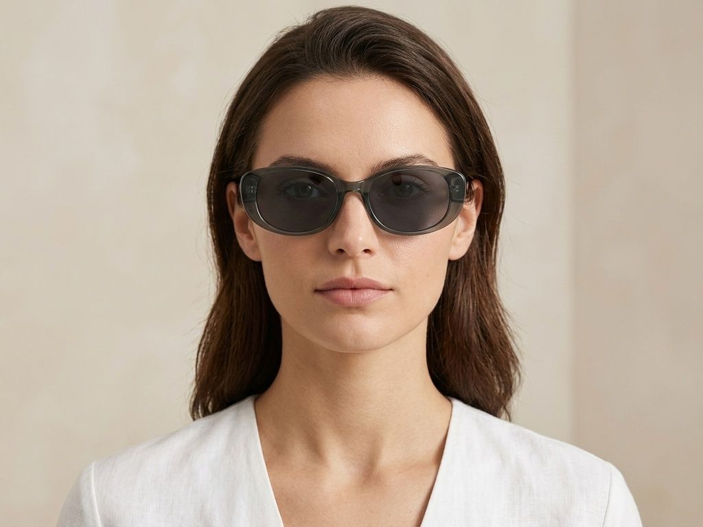 Oval Grey TR90 Sunglasses #BS0406-0694