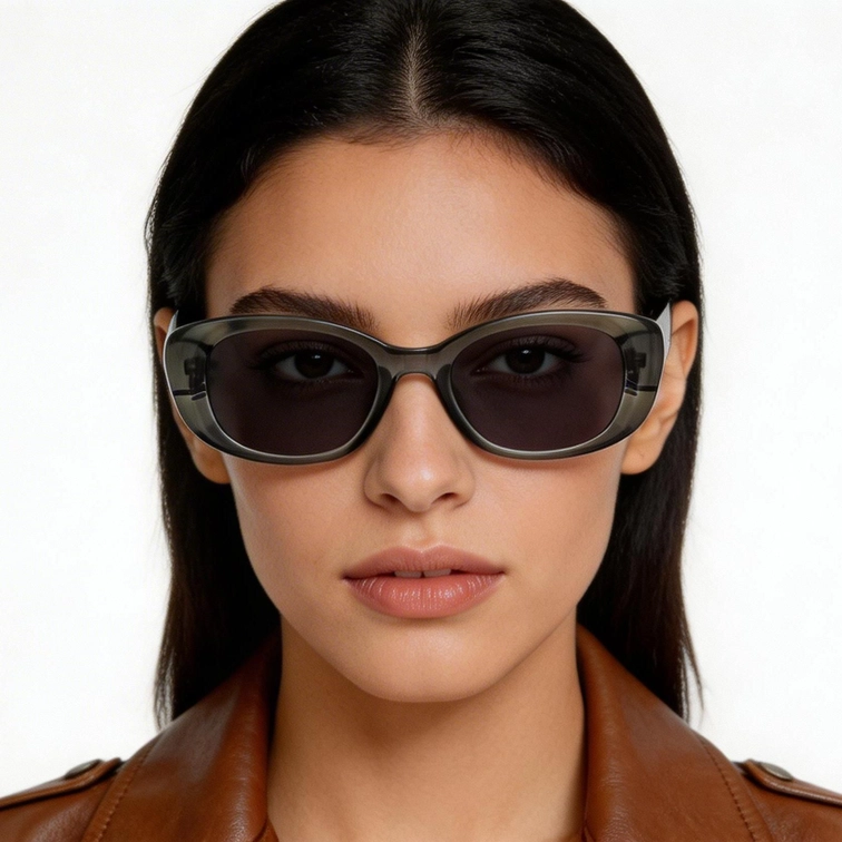 Lunettes de soleil ovales grises TR90 #BS0406-0694