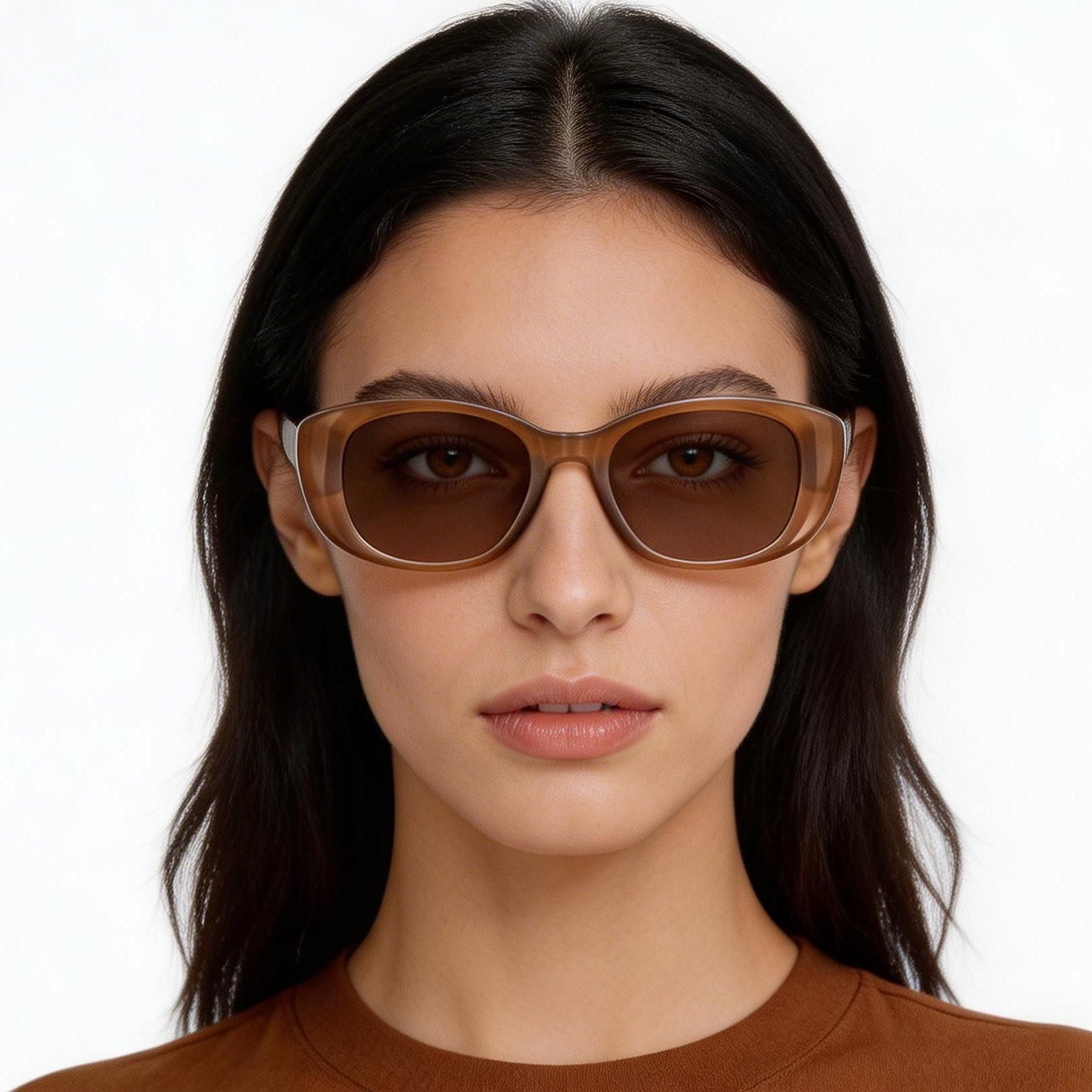 Oval Brown TR90 Sunglasses #BS0406-0695