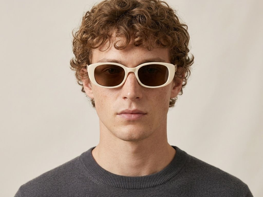 Oval Cream TR90 Sunglasses #BS0406-0696