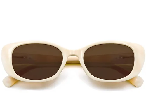 Lunettes de soleil ovales crème TR90 #BS0406-0696