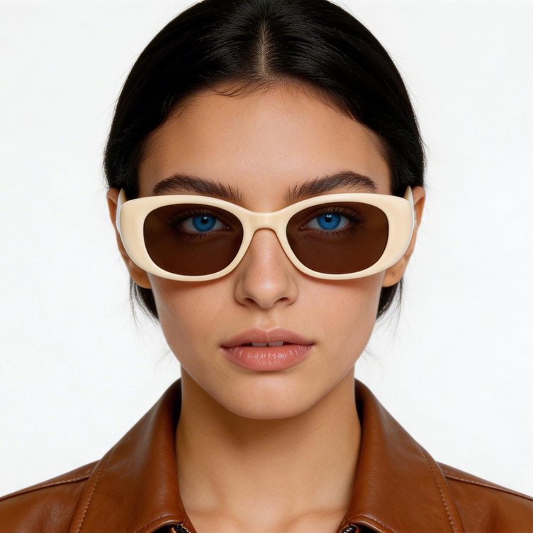 Oval Cream TR90 Sunglasses #BS0406-0696