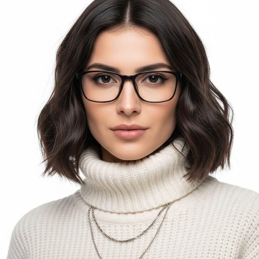 Rectangular Black TR90 Glasses #BS0420-0007