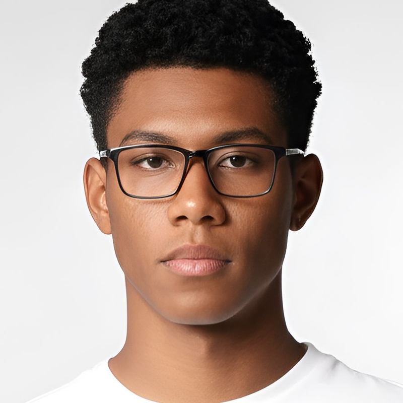 Rectangular Black TR90 Glasses #BS0420-0012