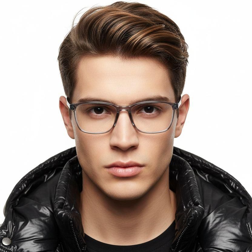 Rechteckige graue TR90-Brille #BS0420-0033