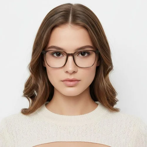 Lunettes rectangulaires marron TR90 #BS0420-0059