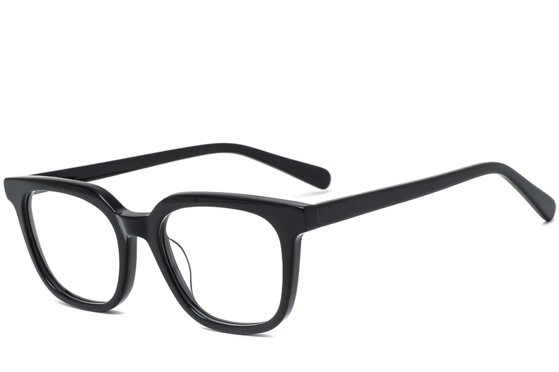 Rectangular Black Acetate Glasses #BS0420-0072