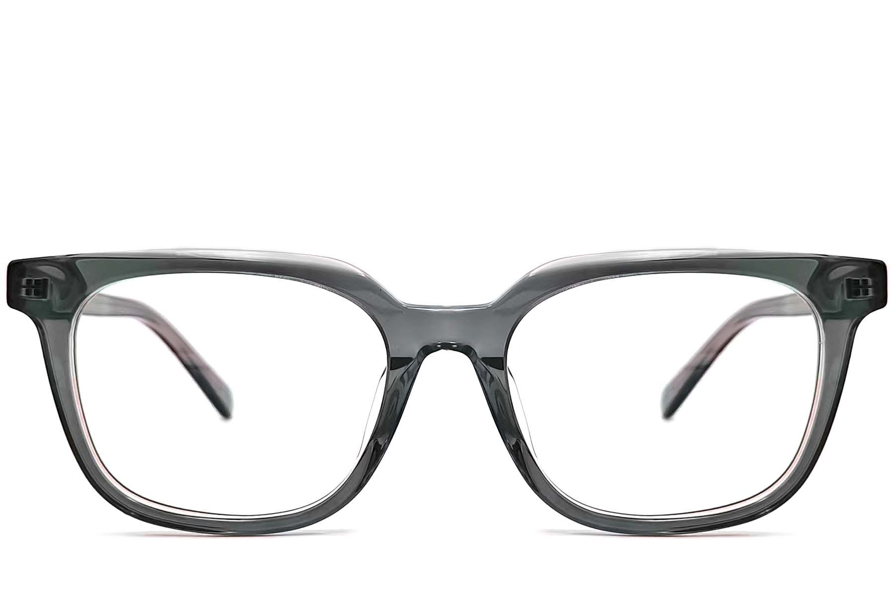 Rectangular Green Acetate Glasses #BS0420-0073