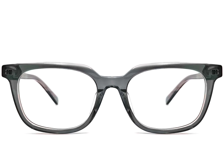 Rectangular Green Acetate Glasses #BS0420-0073