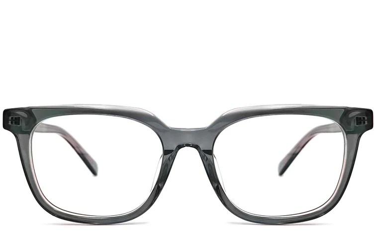 Rectangular Green Acetate Glasses #BS0420-0073