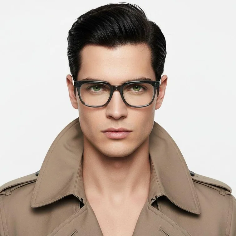 Rectangular Green Acetate Glasses #BS0420-0073