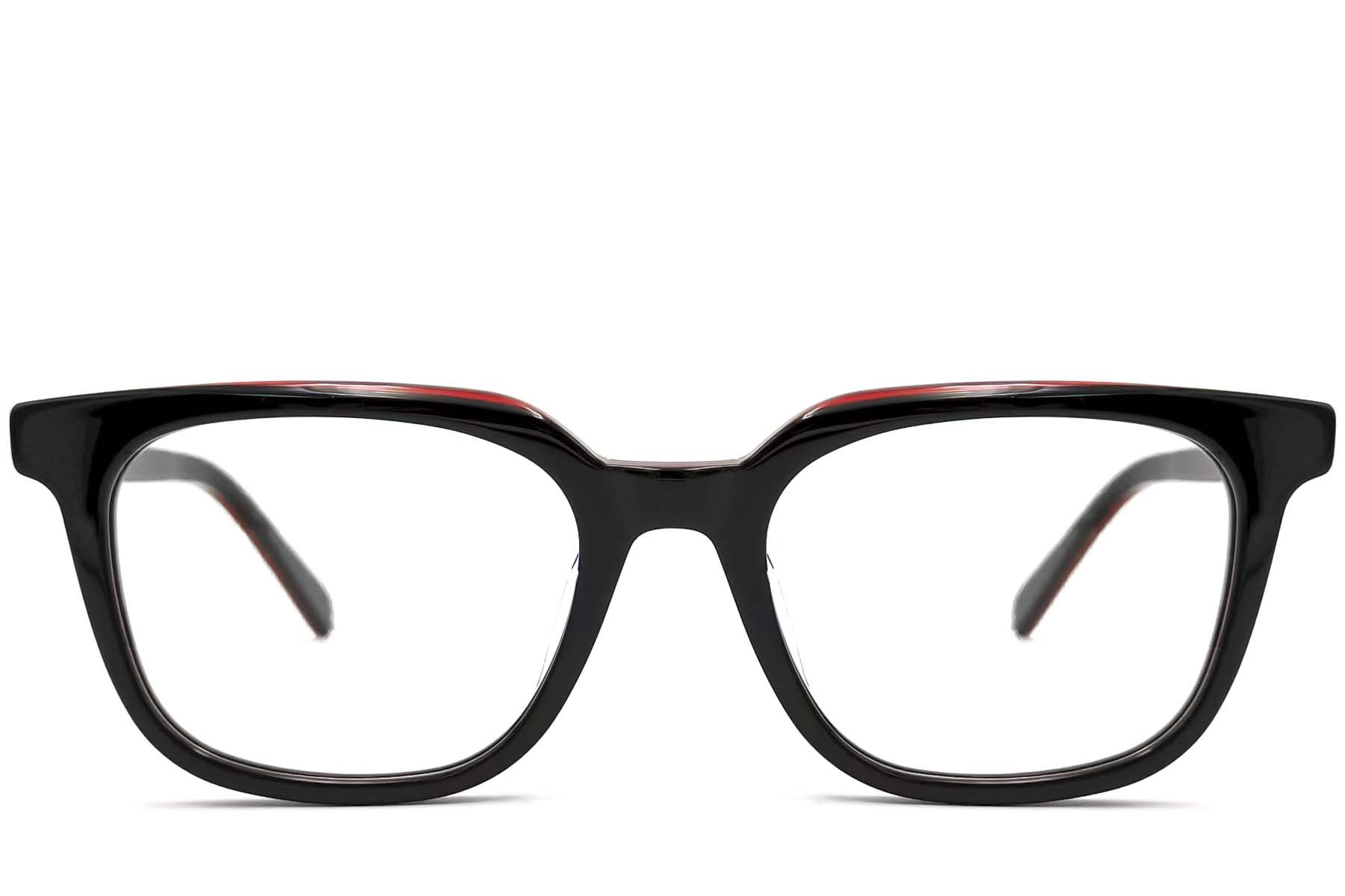 Rectangular Red Acetate Glasses #BS0420-0074