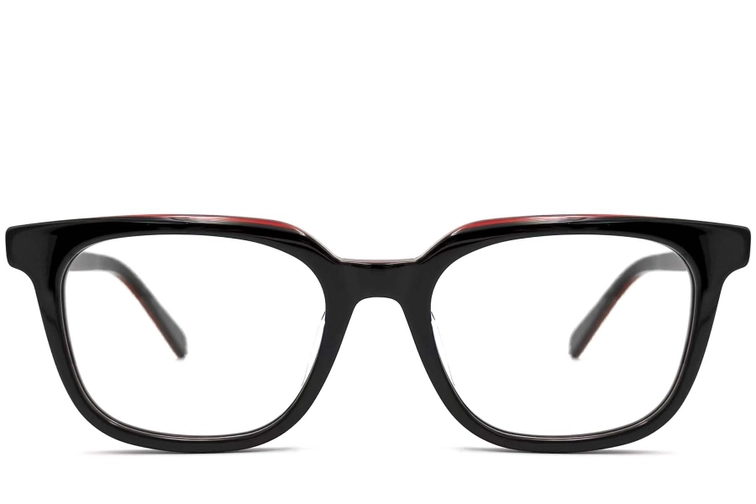 Rectangular Red Acetate Glasses #BS0420-0074