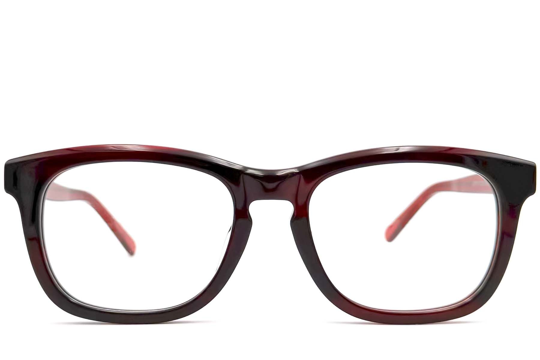 Rectangular Red Acetate Glasses #BS0420-0075
