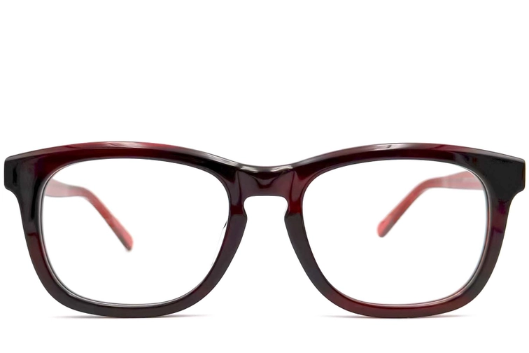 Gafas rectangulares de acetato rojo #BS0420-0075
