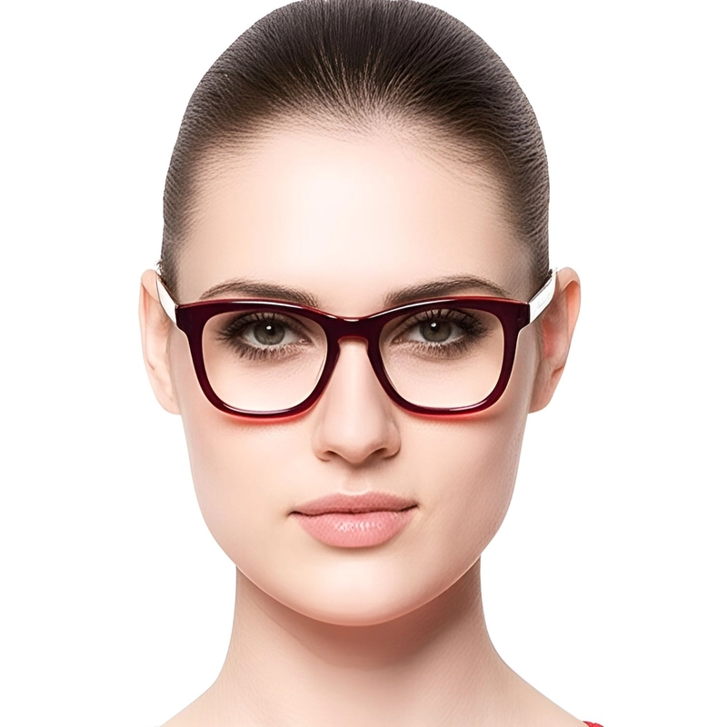Rectangular Purple Acetate Glasses #BS0420-0076
